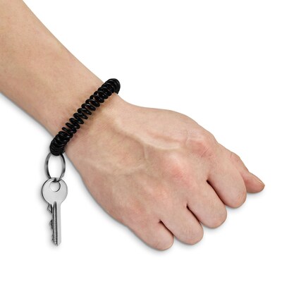Quill Brand® Key Ring Wrist Coil, Black (18152-CC)