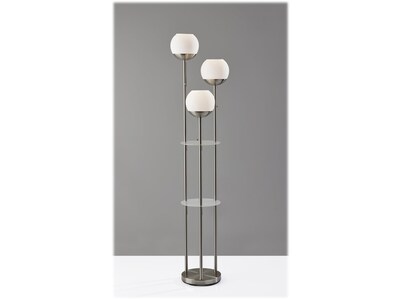 Adesso Bianca 63 Brushed Steel Floor Lamp with 3 Globe Shades (4023-22)