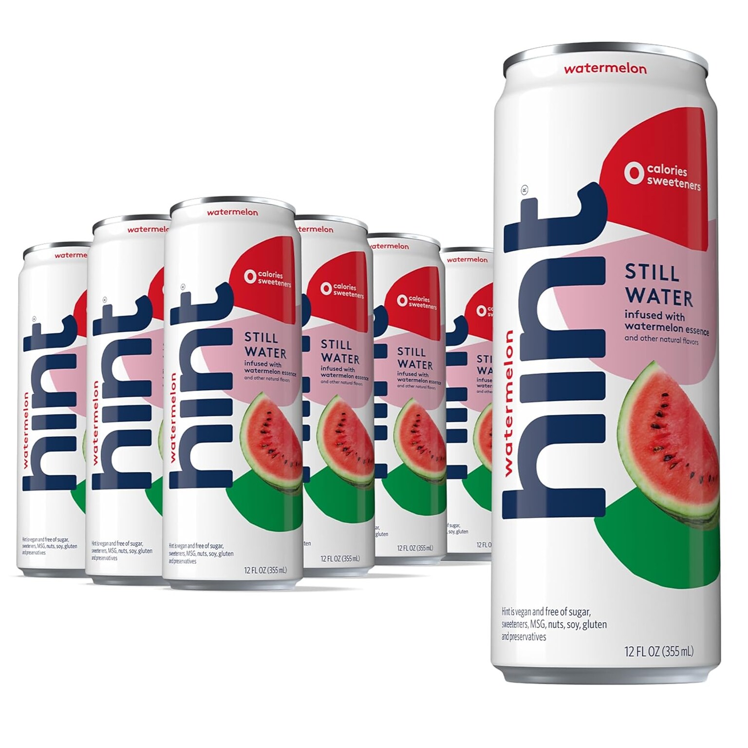 Hint Watermelon Flavored Purified Water, 12 fl. oz., 24 Cans/Carton (HNT02226)