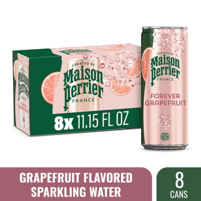 Perrier Flavored Pink Grapefruit Sparkling Mineral Water, 11.15 oz., 8 Cans/Pack (NES64835)