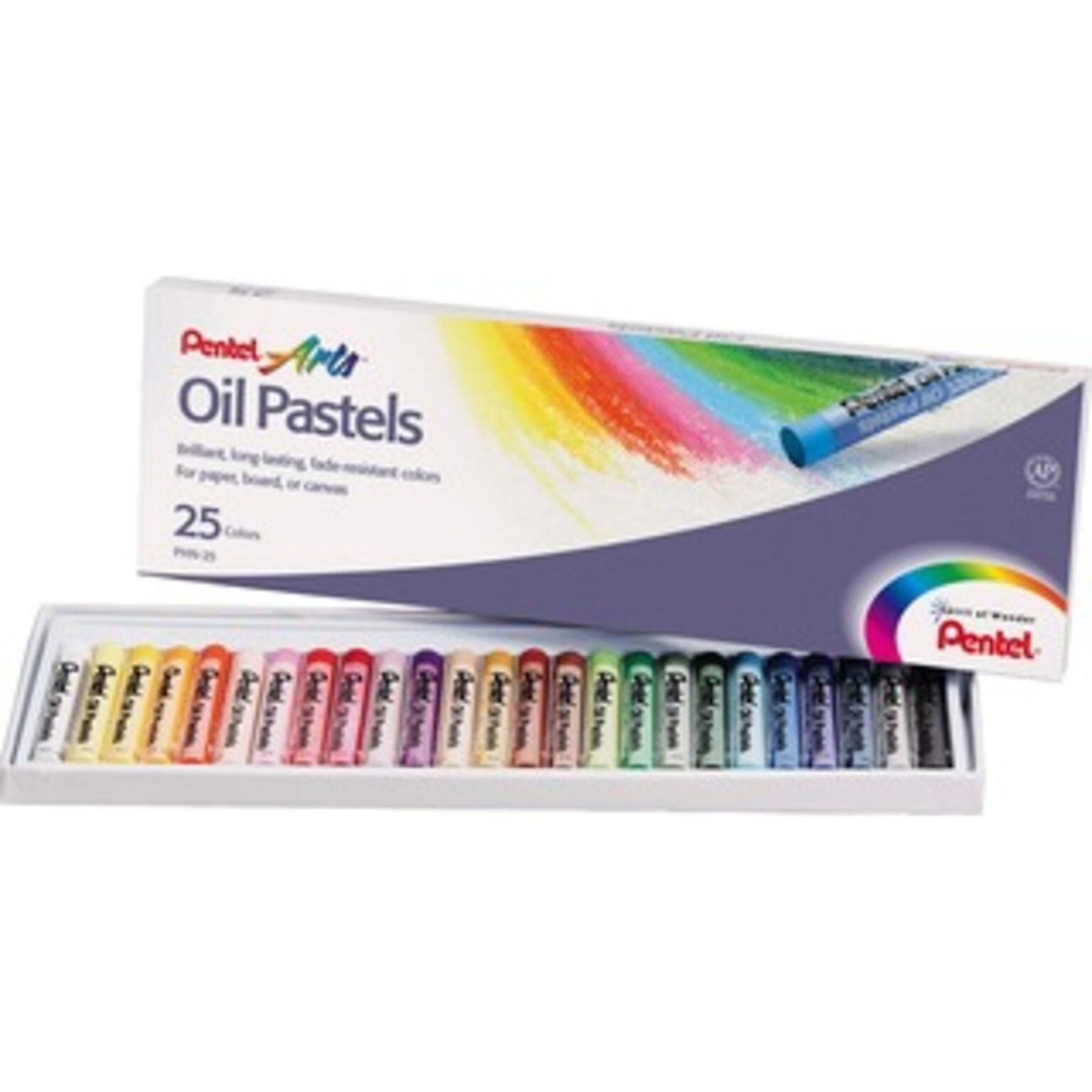 Pentel Oil Pastel Set, 25-Color Set, Assorted, 25/Box