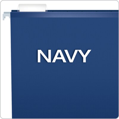 Pendaflex Reinforced Hanging File Folders, 1/5 Tab, Letter Size, Navy, 25/Box (04152 1/5 NAV)