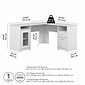 Bush Furniture Cabot 60"W L Shaped Computer Desk with Storage, White (WC31930K)