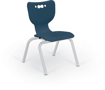 MooreCo 12 Hierarchy Student Chair with 4 Legs, Navy/Platinum Base (703673562171)