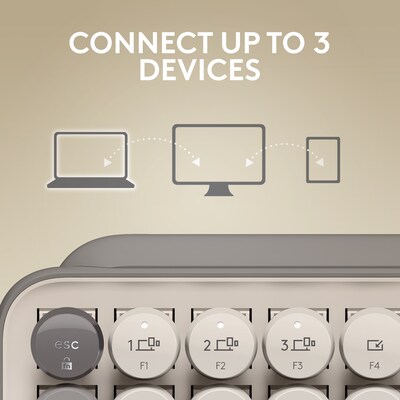 Logitech POP Keys Wireless Mechanical Keyboard, Mist (920-011232)