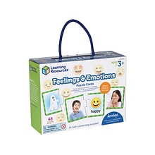 Learning Resources Feelings & Emotions Puzzle Cards, Assorted Colors, 24/Box (LER6091)