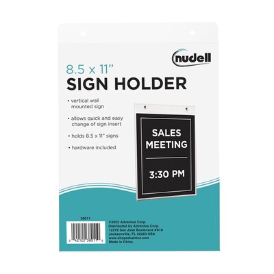 NuDell Sign Holder, 8.5" x 11", Clear Plastic (NUD38011)