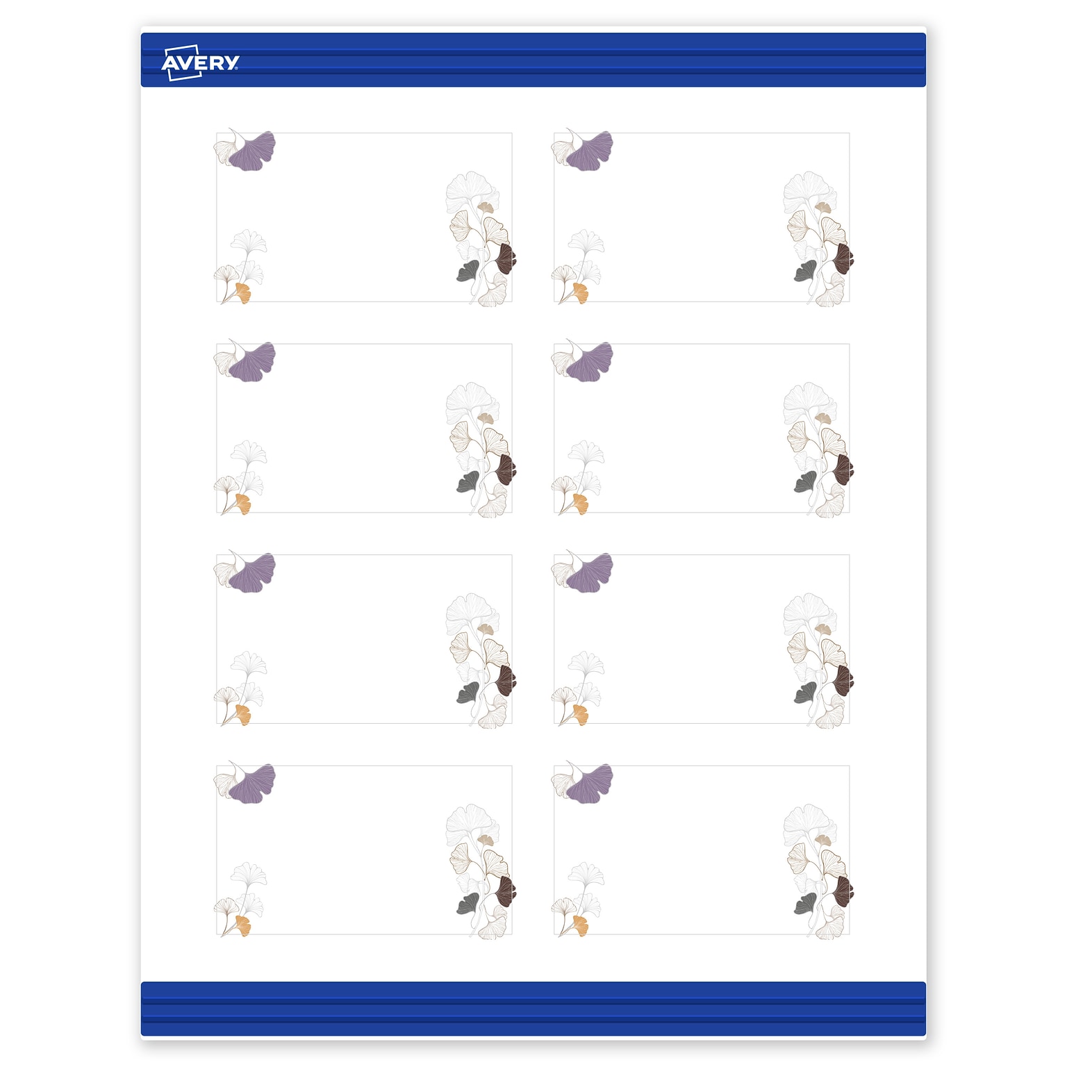 Avery Floral Business Cards, 2 x 3.5, Matte White, 80/Pack (19479399925)