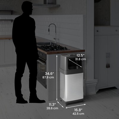 iTouchless Stainless Steel Trash Can with Dual Side Entry Lid, 18-Gallon, Brushed (IT18DPS)