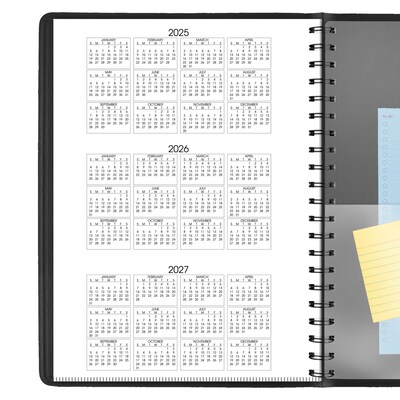 2026 AT-A-GLANCE 8" x 11" Calendar Year/Daily Appointment Book, Faux Leather Cover, Black (70-822-05-26)