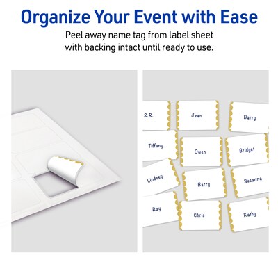 Avery Laser/Inkjet Rectangle Multipurpose Labels, 2-1/3" x 3-3/8", White, 80/Pack (S00-EY3)