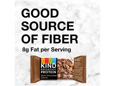 KIND Gluten-Free Dark Chocolate Cocoa Protein Breakfast Bar, 0.88 oz., 6 Bars/Box (41936)