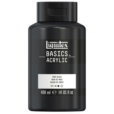 Liquitex BASICS Acrylic Paint Bottle, Mars Black, 400 mL (LIQ220725)