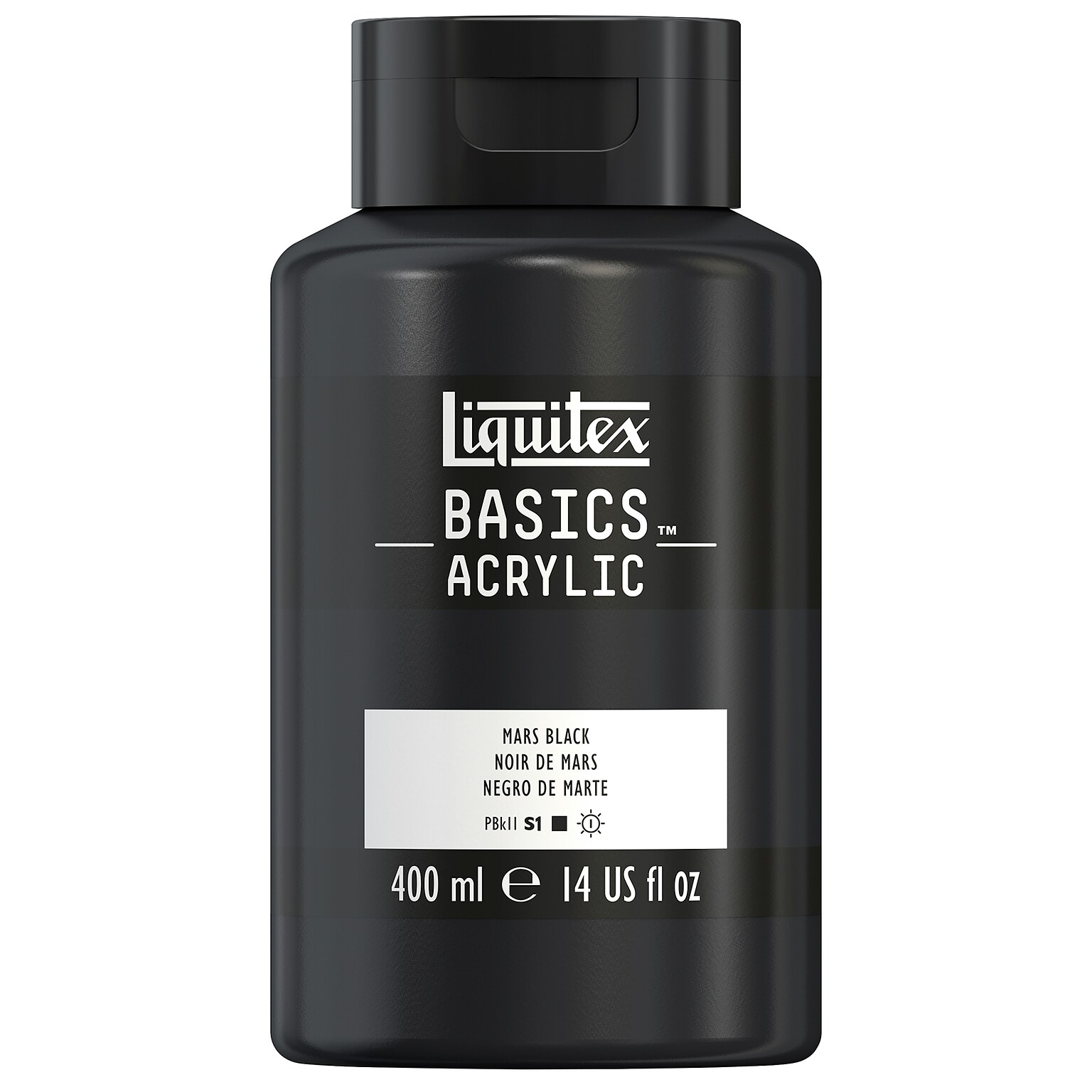 Liquitex BASICS Acrylic Paint Bottle, Mars Black, 400 mL (LIQ220725)