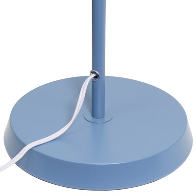 Simple Designs Sleek Essentials 54.72" Metal Floor Lamp with Round Shade, Blue (LF1051-BLU)