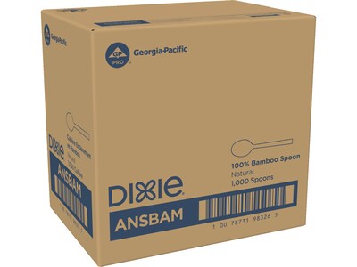 Dixie Compostable Bamboo Spoon, Brown, 1000/Box (ANSBAM)