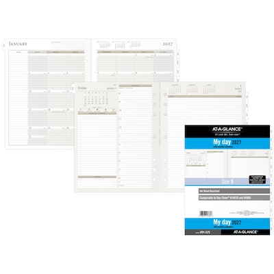 2027 AT-A-GLANCE 11 x 8.5 Daily & Monthly Planner Refill Pages, White/Brown (491-225-27)