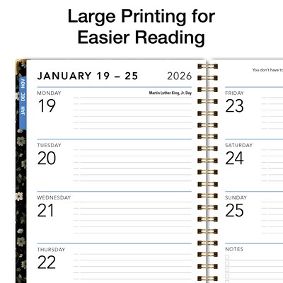 2026 Global Printed Products Big Print 8.5 x 11 Weekly & Monthly Planner, Paperboard Cover, Primrose (LGPRT-CY26-8511-87)