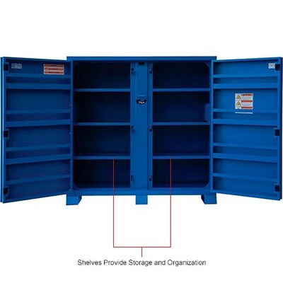 Global Industrial Steel Jobsite Cabinet, 2 Doors, 52 Cu. Ft., Blue (133724)