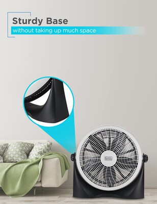 Black & Decker 16" Floor Fan, 3-Speed, Black (BFF16B)