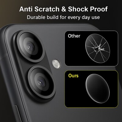 SaharaCase ZeroDamage Titanium Glass Camera Lens Protector for iPhone 17, Black, 2/Pack (ZD00184)