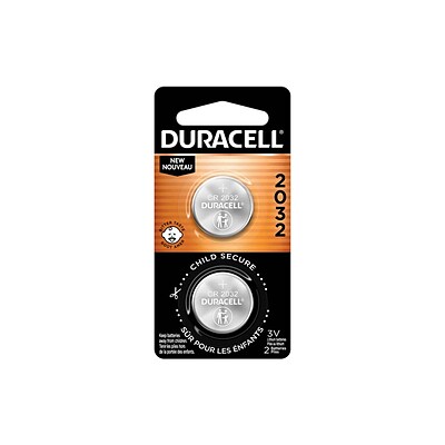 Duracell 2032 3V Lithium Coin Battery, 2/Pack (DL2032B2PK)