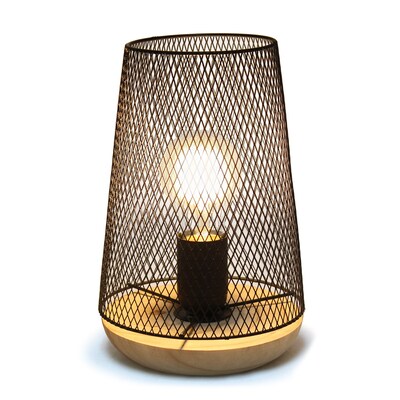 Creekwood Home Industrial Mesh 9 LED Table Lamp, Black (CWT-1004-BK)