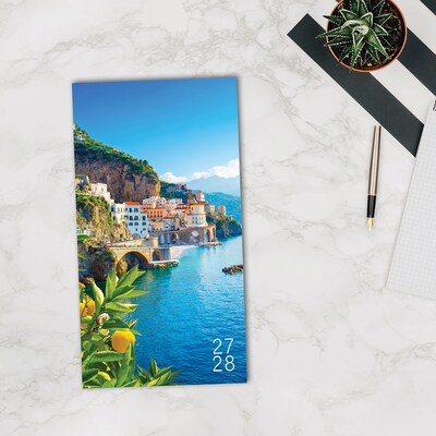 2026-2028 Willow Creek Italy 3.5" x 6.5" Monthly Pocket/Wallet Calendar, Assorted Colors (66263)