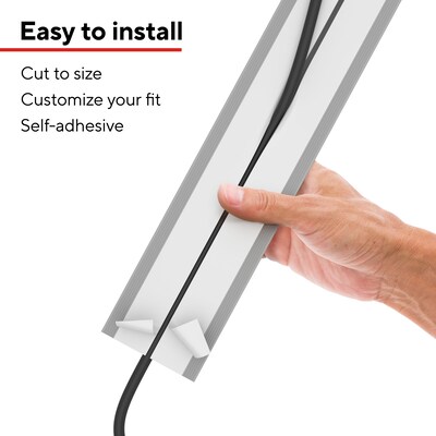Staples TECH 6' Cord Covers, Gray (ST62389)