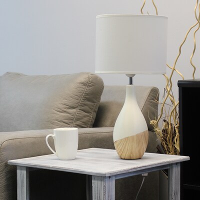 Simple Designs Strikers Basic Table Lamp, Light Wood (LT1118-LWD)