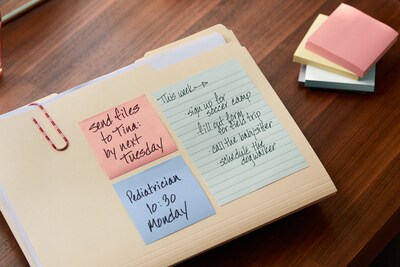 Post-it Greener Recycled Notes, 4" x 6", Sweet Sprinkles Collection, Lined, 100 Sheet/Pad, 5 Pads/Pack (6605PKRPA)