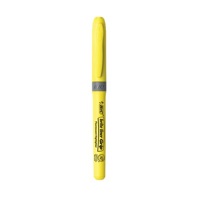 BIC Brite Liner Stick Highlighter with Grip, Chisel Tip, Assorted Colors, 5/Pack (GBLP51-AST)