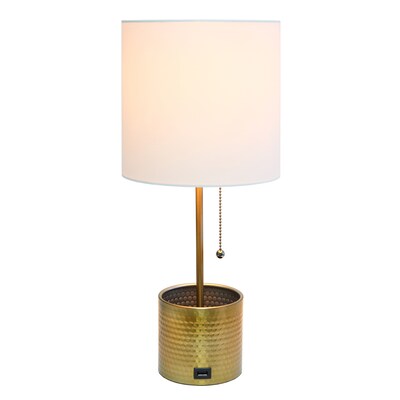 Creekwood Home 18.5 LED Table Lamp with USB Port, Gold (CWT-1007-GL)