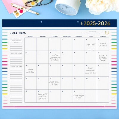 2025-2026 AT-A-GLANCE Simplified by Emily Ley 17" x 22" Academic Monthly Desk Pad Calendar (EL37-704A-26)