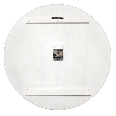 Elegant Designs Wood Plank 23" Large Coastal Rustic Wall Clock, White Wash (HG2003-WWH)