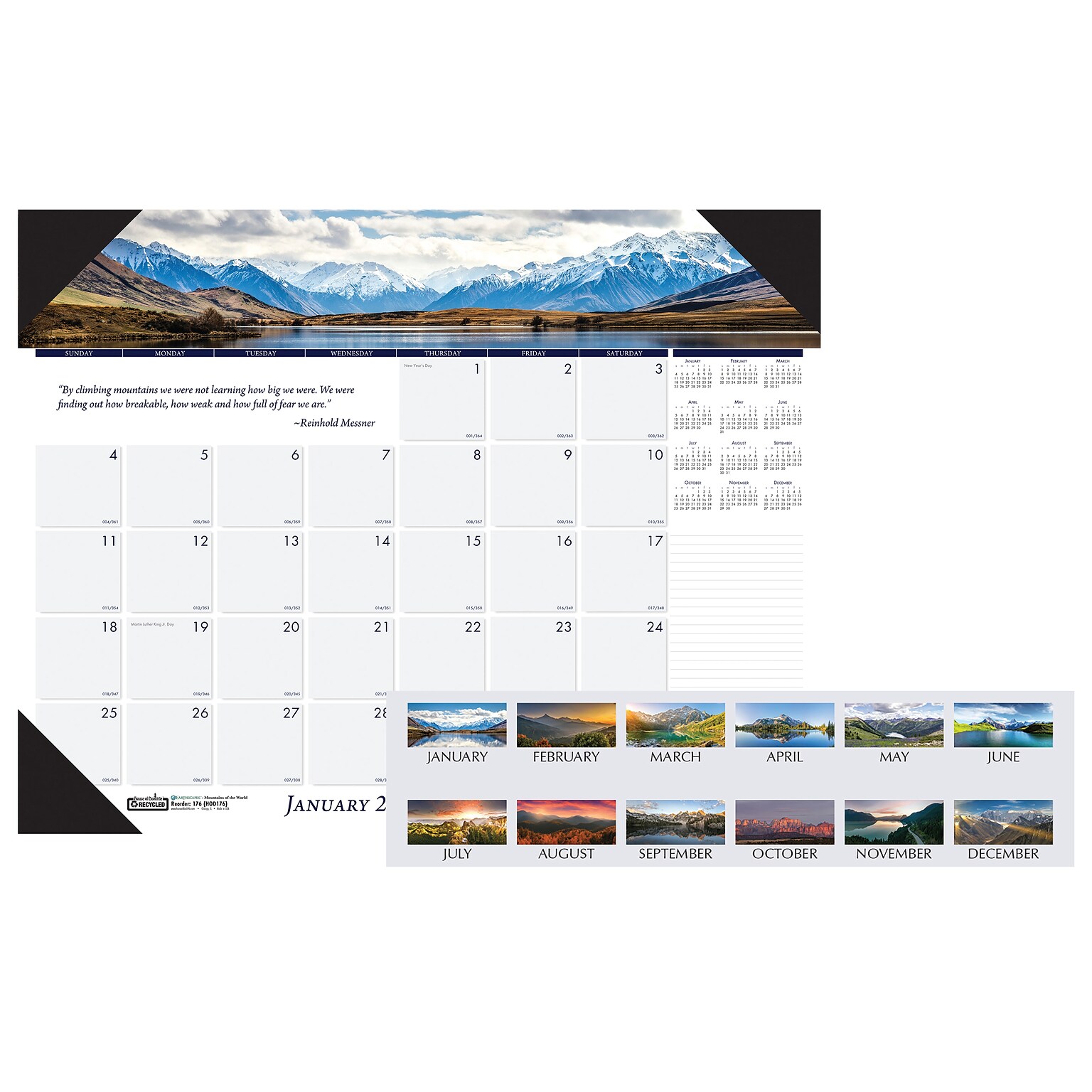 2026 House of Doolittle Earthscapes Mountains 22 x 17 Monthly Desk Pad Calendar (176-26)