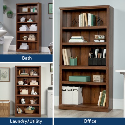 Sauder Select 70"H 5-Shelf Bookcase, Washington Cherry (414356)