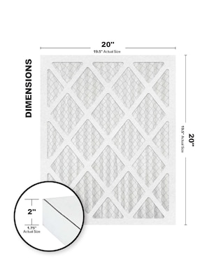 Brighton Professional 19.5 x 19.5 x 1.75 MERV 8 Pleated Air Filter, 6/Pack (FB20X20X2_6)