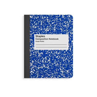 Staples Composition Notebook, 7.5 x 9.75, Graph Ruled, 80 Sheets, Blue/White (ST55070)