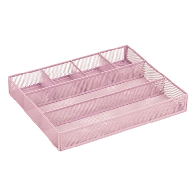 Staples 6-Compartment Metal Mesh Drawer Organizer, Dusty Pink (ST63845)