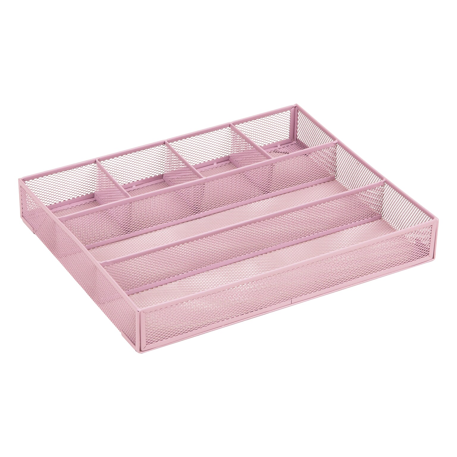 Staples 6-Compartment Metal Mesh Drawer Organizer, Dusty Pink (ST63845)