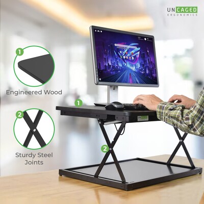 Uncaged Ergonomics CHANGEdesk 3"-14" Metal Adjustable Desk Riser, Black (CDMM-B)