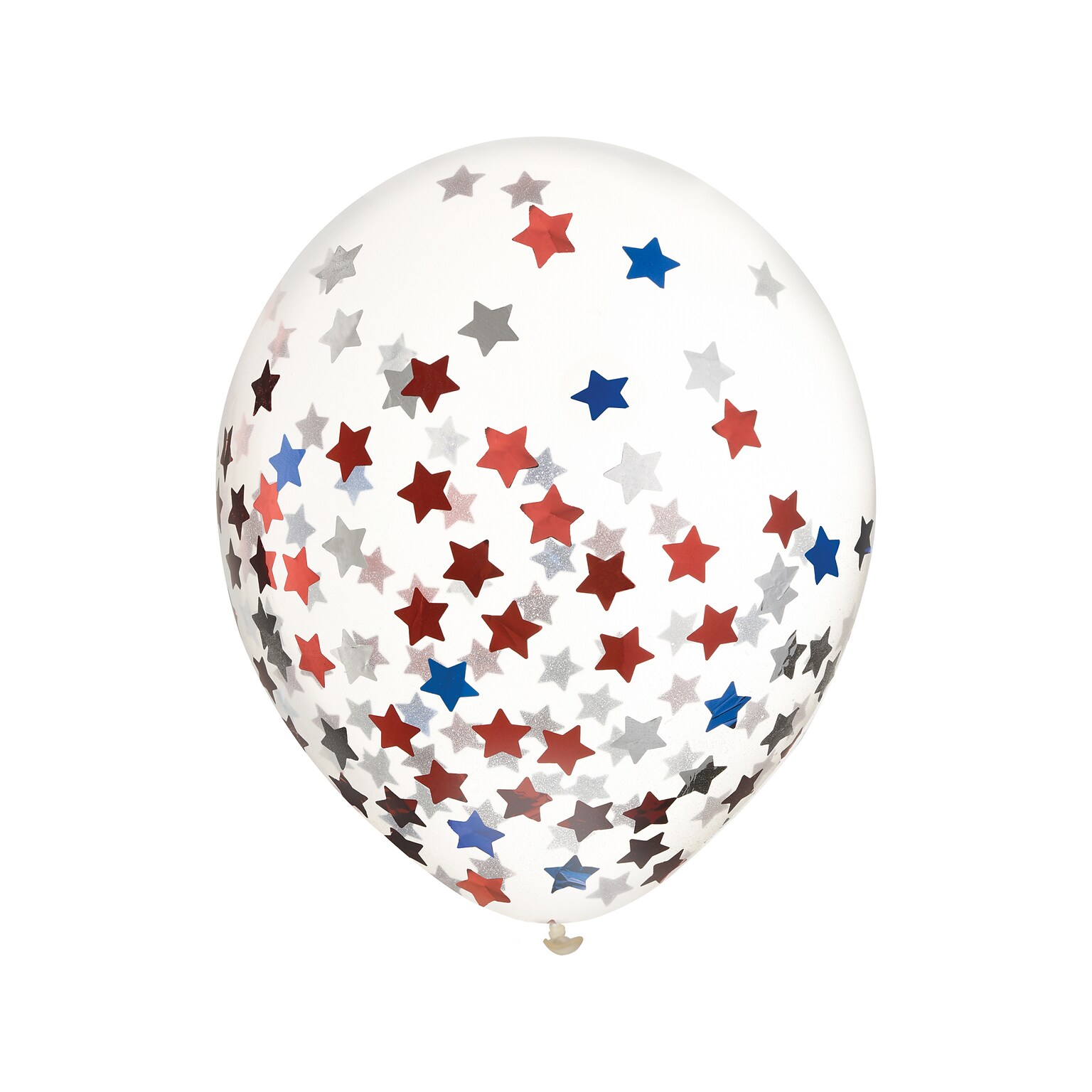 Amscan Fourth of July Stars Confetti Balloons, Multicolor, 6/Pack, 2 Packs/Set (111139)