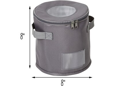 Honey-Can-Do Polyester Round Dinnerware Storage Box, Gray (SFT-09235)