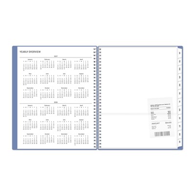 2027 Blue Sky Solid Periwinkle 8.5" x 11" Calendar Year Monthly Planner, Plastic Cover (161817)