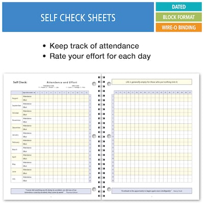 2026-2027 ELAN 8.5" x 11" Academic Weekly & Monthly Student Planner, Paperboard Cover, Blue (DA40-AY26)