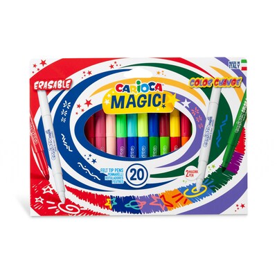 CARIOCA Magic! Washable Kids Marker, Maxi Tip, Assorted Colors, 20/Set (CRA41369)
