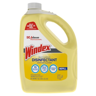 Windex 696503 Glass Cleaner 3.78 Liter, Blue, Liquid, with Ammonia-D (4 per  Case)