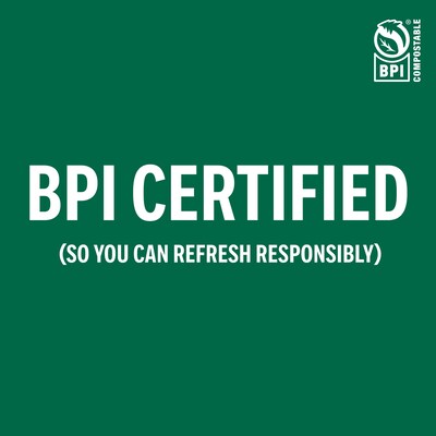 Perk™ Eco Compostable Plastic Cold Cup, 16 Oz., Clear/Green, 300/Carton (PK56197)