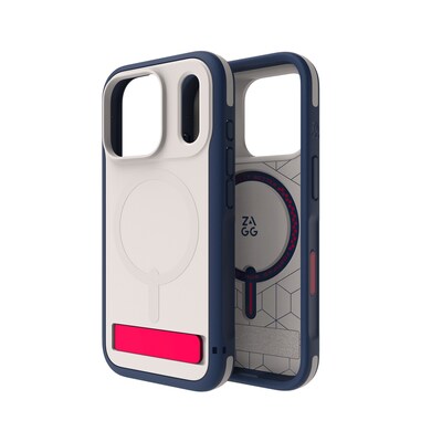 ZAGG Sedona Snap KS MagSafe Phone Case for iPhone 17 Pro, Shock Absorbing, Red Light/Blue (702319138)
